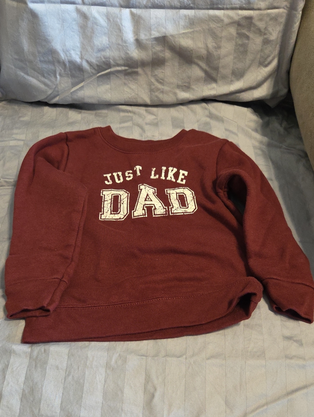 Garanimals Maroon Crewneck Sweatshirt with "Just Like Dad" Print
